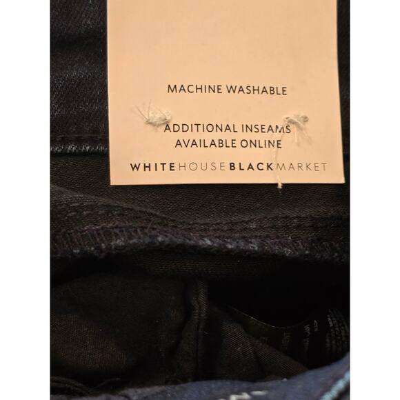 White House Black Market Mid Rise Skinny in Dark Wash NWT Size 8 - Picture 4 of 6